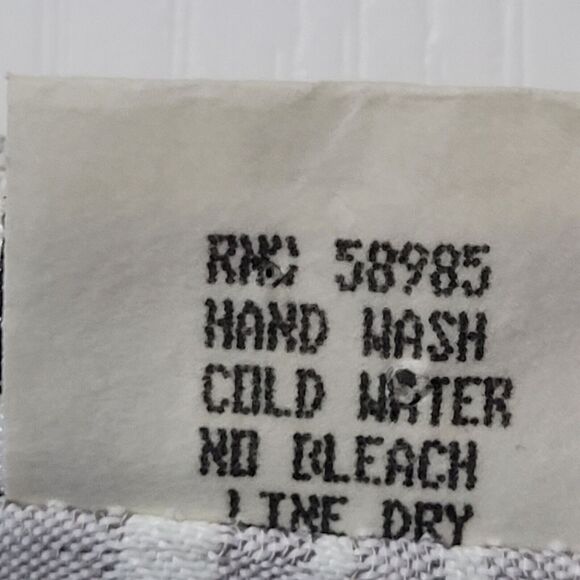 Vtg Clio Blouse Womens M Gray White Plaid Flowy Boho 4 Button Tunic 90s … - Picture 16 of 16